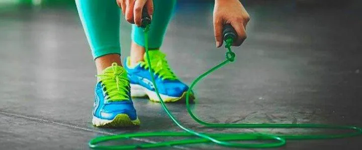 Jumping rope for warming up exercises for tennis