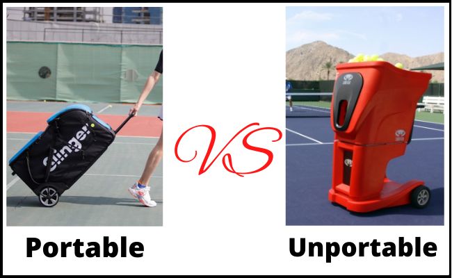 Portable vs unportable tennis machines
